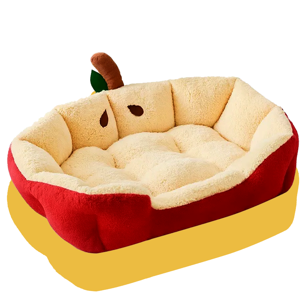 Pet bed designed like a red apple 