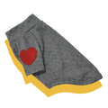 Gray dog sweater with a red heart