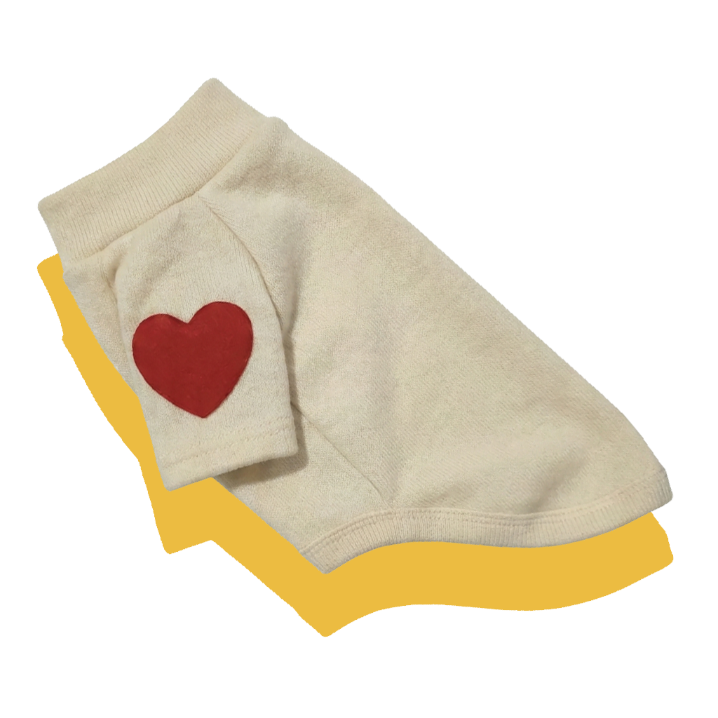 Heart Plush Warm Fleece Dog Sweater Grey