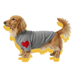 Heart Plush Warm Fleece Dog Sweater Grey