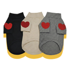 Heart Plush Warm Fleece Dog Sweater Grey