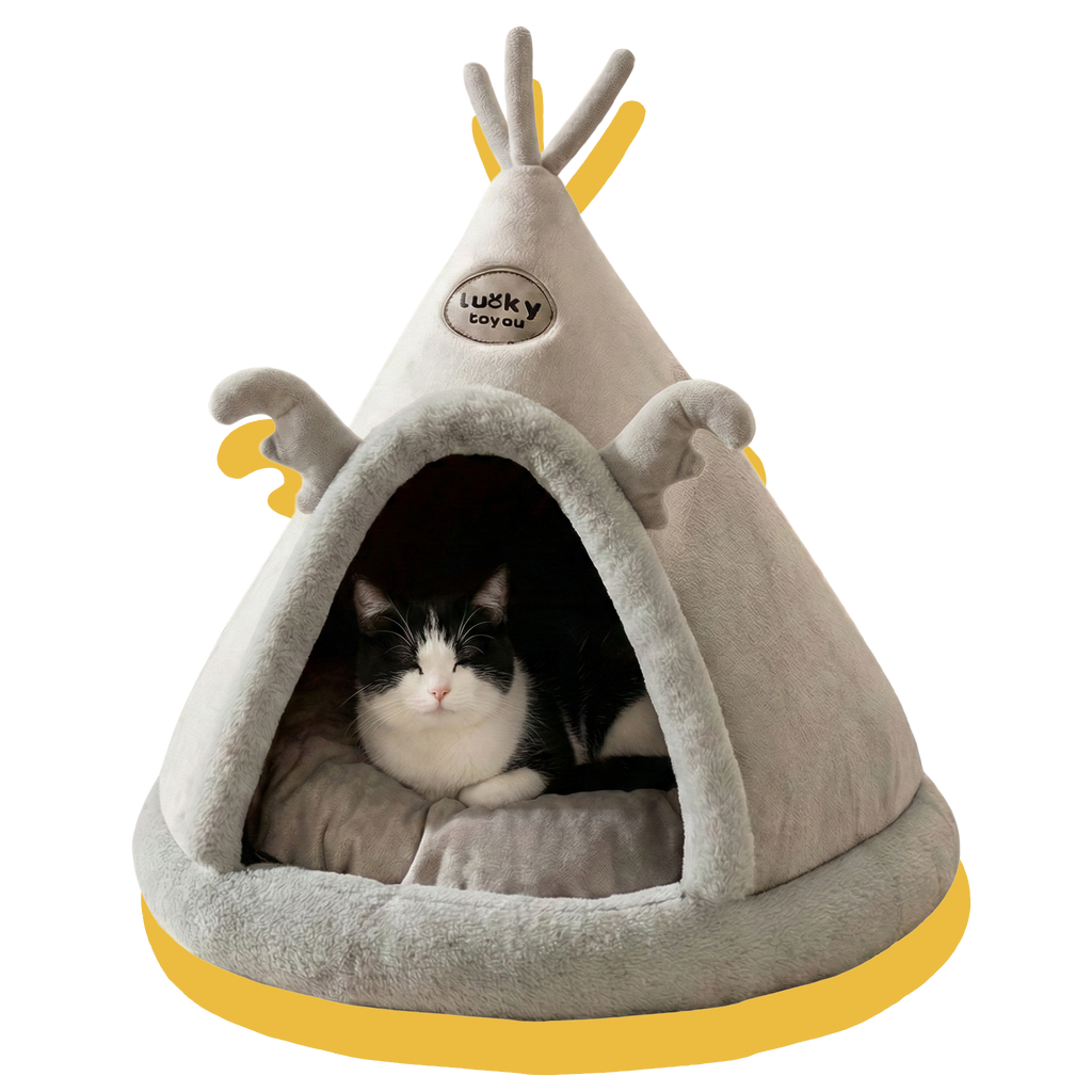 Little Hideaway Calming Dog/Cat Bed Brown